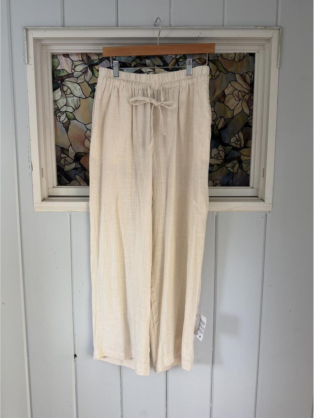 ASOS Design Beige linen blend Wide Leg Pants size small